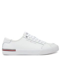 Tenisówki Tommy Hilfiger. Białe trampki męskie Tommy Hilfiger, bez wzorów, bez zapięcia. Za 219.99 zł.