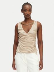 Marciano Guess Top G6GP11 K3617 Beżowy Slim Fit. Brązowe topy damskie Marciano Guess, l, z aplikacjami, z wiskozy, bez kołnierzyka, bez ramiączek. Za 467.99 zł.
