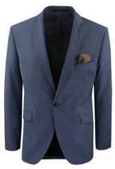 Męska Marynarka Wełniana - MEN'SFIELD - Kolor Niebieski Stalowy, Krata. Niebieskie garnitury męskie MEN'SFIELD, na wiosnę, m, bez wzorów, z materiału, eleganckie. Za 675.00 zł.
