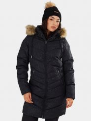 Płaszcz Zimowy Damski Fundango Puppis. Czarne płaszcze damskie FUNDANGO, na zimę, s, bez wzorów, z futra, eleganckie, bez kołnierzyka, bez kaptura. Za 499.00 zł.