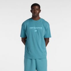 Koszulka męska New Balance MT61D0U5AAZ – niebieska. Niebieskie koszulki sportowe męskie New Balance, m, z aplikacjami, z dresówki, bez ramiączek. Za 139.99 zł.