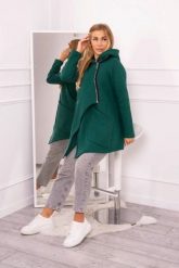 Bluza ocieplana z asymetrycznym suwakiem ciemno zielona. Zielone bluzy damskie KESI, l, bez wzorów, z bawełny, bez ramiączek, bez kaptura. Za 238.37 zł.