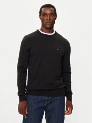 Tommy Hilfiger Sweter Essential MW0MW14748 Czarny Regular Fit. Czarne swetry męskie Tommy Hilfiger, m, bez wzorów, z bawełny, bez kołnierzyka, bez ramiączek. Za 379.99 zł.