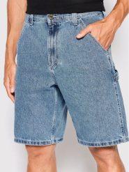 Vans Szorty jeansowe Drill Chore VN0A7S4S Niebieski Loose Fit. Niebieskie szorty męskie Vans, bez wzorów, z bawełny. Za 189.99 zł.