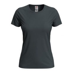 Koszulka Damska Classic Heather Organic Fitted T-shirt. Szare bluzki damskie Stedman, l, bez wzorów, sportowe, bez kołnierzyka, bez ramiączek. Za 46.99 zł.