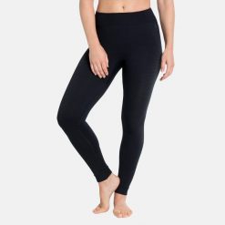 Spodnie techniczne termoaktywne damskie Odlo Performance Warm Eco. Czarne bielizna sportowa damska ODLO, s, bez wzorów. Za 369.99 zł.