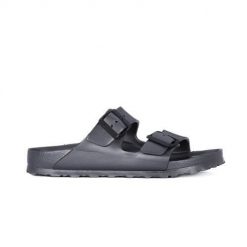 Klapki Birkenstock Arizona Eva. Szare klapki damskie Birkenstock, bez wzorów, z materiału, bez obcasa, bez zapięcia. Za 333.00 zł.