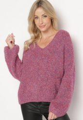 Fioletowy Sweter z Wełną i Rozszerzanymi Rękawami Sinara. Fioletowe swetry nierozpinane damskie Born2be, bez wzorów, z wełny, biznesowe, bez kołnierzyka, bez ramiączek. Za 149.99 zł.