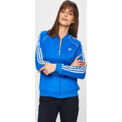 Adidas Originals - Bluza. Niebieskie bluzy damskie adidas Originals, bez wzorów, z bawełny, bez ramiączek, bez kaptura. Za 249.90 zł.