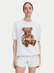 Guess T-Shirt O6BR03 Z1145 Niebieski jasny Regular Fit. Niebieskie t-shirty damskie Guess, xl, z aplikacjami, z syntetyku, bez kołnierzyka, bez ramiączek. Za 234.99 zł.