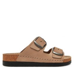 Klapki Dr. Brinkmann. Brązowe klapki damskie Dr. Brinkmann, bez wzorów, bez obcasa, bez zapięcia. Za 279.99 zł.
