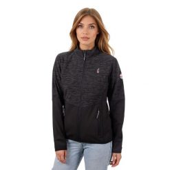 Bluza damska AULP BERTI sportowa elastyczna komfortowa ciepła miękka. Czarne bluzy damskie Aulp, uniwersalny, bez wzorów, z dzianiny, eleganckie, bez ramiączek, bez kaptura. W wyprzedaży za 159.99 zł.