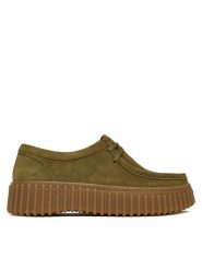 Clarks Półbuty Torhill Bee 26184586 Khaki. Brązowe półbuty damskie Clarks, bez wzorów, ze skóry, bez obcasa, na płaskiej podeszwie, bez zapięcia. Za 529.99 zł.