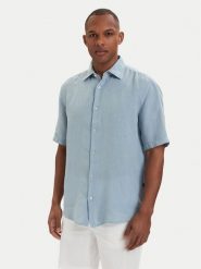 BOSS Koszula 50537382 Niebieski jasny Regular Fit. Niebieskie koszule męskie Boss, m, bez wzorów, ze lnu, bez kołnierzyka, bez ramiączek. Za 449.99 zł.
