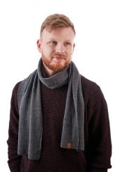 Modny szalik zimowy męski s5 brødrene 103 c. szary. Szare szaliki męskie bez wzorów. Za 79.00 zł.