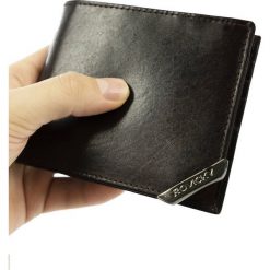 Portfel brązowy z okuciem Rovicky N993-RVTM-GN-6620 D. Brązowe portfele męskie ROVICKY, bez wzorów, ze skóry. Za 61.99 zł.