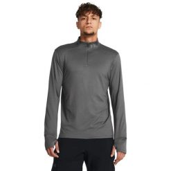 Koszulka męska Under Armour LAUNCH PRO 1/4 ZIP. Szare bluzy męskie Under Armour, m, bez wzorów, sportowe, bez ramiączek, bez kaptura. Za 199.99 zł.