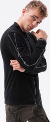 Ombre Bluza męska Moscow B1367- czarna XL. Czarne bluzy męskie Ombre, m, bez wzorów, bez ramiączek, bez kaptura. Za 269.99 zł.