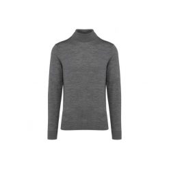 Sweter z merynosów z golfem Kariban Premium. Szare swetry męskie KARIBAN, m, bez wzorów, z wełny, bez kołnierzyka, bez ramiączek. Za 345.00 zł.