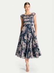 Swing Sukienka koktajlowa 5AK11400 Granatowy Regular Fit. Niebieskie sukienki damskie Swing, bez wzorów, z syntetyku, wizytowe, bez kołnierzyka, bez ramiączek. Za 919.99 zł.