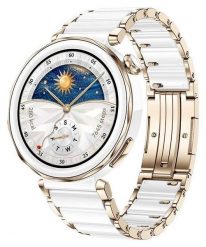 Huawei Watch GT 5 Pro 42mm Elegant Biało-złoty. Białe zegarki damskie z koronki, szklane. Za 2,099.00 zł.