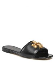Tory Burch Klapki Eleanor Slide 88744 Czarny. Czarne klapki damskie Tory Burch, bez wzorów, ze skóry, bez obcasa, bez zapięcia. Za 979.99 zł.