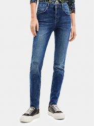 Desigual Jeansy 23WWDD90 Niebieski Skinny Fit. Niebieskie jeansy damskie Desigual, bez wzorów, z bawełny. Za 209.99 zł.