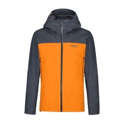 Kurtka przeciwdeszczowa z membraną męska Rab Arc Eco. Brązowe kurtki męskie RAB, m, bez wzorów, bez kaptura. Za 529.99 zł.