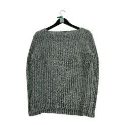 Kobieta Jedwabno-lniany Czarny Sweter. Czarne swetry nierozpinane damskie Ralph Lauren, l, bez wzorów, ze lnu, eleganckie, bez kołnierzyka, bez ramiączek. Za 85.16 zł.