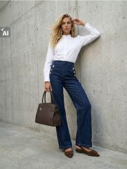 Bawełniana koszula regular fit ze stójką - biały. Białe koszule damskie Sinsay, l, bez wzorów, z bawełny, bez kołnierzyka, bez ramiączek. Za 39.99 zł.