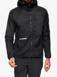 Kurtka przeciwwiatrowa Mammut Eiger Nordwand Advanced WB Hooded Jacket. Czarne kurtki męskie Mammut, s, bez wzorów, z elastanu, bez kaptura. Za 945.99 zł.