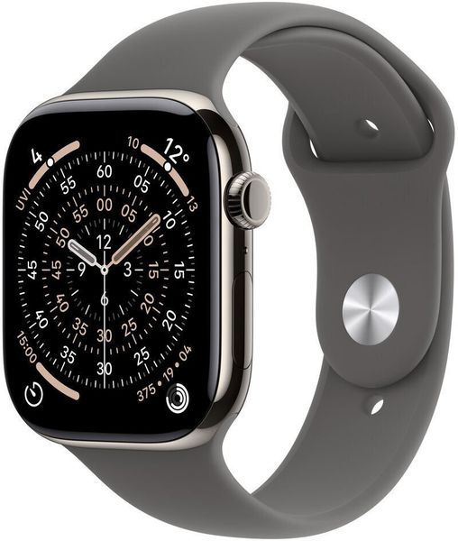 Smartwatch Apple Watch 11 GPS + Cellular 46mm Natural Titanium Sport Band M/L Grafitowy (MFCX4MP/A). Szare zegarki smartwatch Apple, bez wzorów. Za 3,620.78 zł.