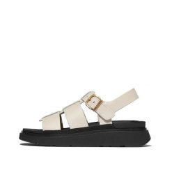 Klapki na koturnie w stylu rybaka damskie FitFlop Gen-FF. Brązowe klapki damskie FIT FLOP, bez wzorów, z materiału, klasyczne, bez obcasa, na koturnie, bez zapięcia. Za 699.00 zł.