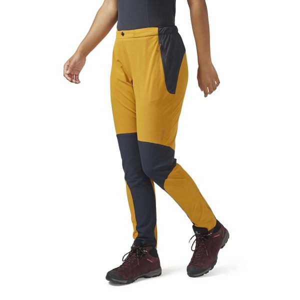 Spodnie softshellowe damskie Rab Torque. Żółte spodnie sportowe damskie RAB, na lato, bez wzorów, sportowe, trekkingowe. Za 294.99 zł.