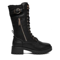 Kozaki Beverly Hills Polo Club. Czarne kozaki damskie Beverly Hills Polo Club, bez wzorów, bez obcasa, na płaskiej podeszwie, bez zapięcia. Za 319.99 zł.