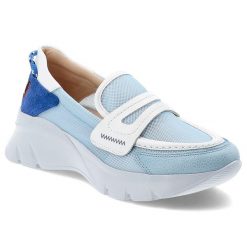Niebieskie Półbuty Hispanitas Modne Wsuwane Obuwie Damskie. Niebieskie półbuty damskie Hispanitas, bez wzorów, z meshu, bez obcasa, bez zapięcia. Za 599.00 zł.