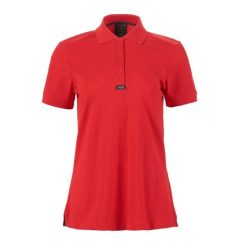 Damska koszulka polo Musto Essential Pique. Czerwone bluzki damskie Musto, bez wzorów, bez kołnierzyka, bez ramiączek. Za 265.50 zł.