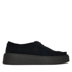 Półbuty Clarks. Czarne półbuty damskie Clarks, bez wzorów, bez obcasa, na płaskiej podeszwie, bez zapięcia. Za 569.99 zł.