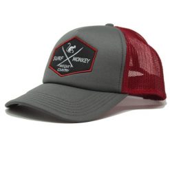 Czapka Trucker z wyściółką / Rozmiar uniwersalny (Szary/Czerwony). Szare czapki damskie SURF MONKEY, z aplikacjami, z poliesteru, sportowe. Za 159.95 zł.