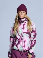 Kurtka narciarska damska - Arty - Ocieplana 2L - Tie-dye różowym i wielokolorowy. Zielone kurtki sportowe damskie POEDERBAAS, na zimę, l, bez wzorów, z materiału, bez ramiączek, z kapturem, narciarskie. Za 915.52 zł.