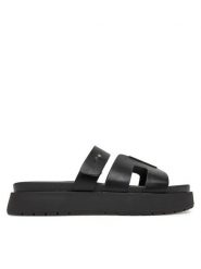 DeeZee Klapki HY69916-2 Czarny. Czarne klapki damskie DeeZee, bez wzorów, z materiału, bez obcasa, bez zapięcia. Za 119.99 zł.