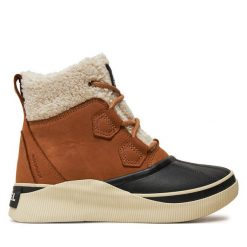 Śniegowce Sorel. Brązowe śniegowce damskie Sorel, bez zapięcia. Za 459.99 zł.