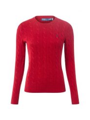 Polo Ralph Lauren Sweter z zawartością kaszmiru Kobiety Kaszmir czerwony, S. Czerwone swetry nierozpinane damskie Polo Ralph Lauren, s, bez wzorów, z dzianiny, bez kołnierzyka, bez ramiączek. Za 989.95 zł.
