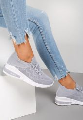 Szare Buty Sportowe Philone. Szare obuwie sportowe damskie Renee, bez wzorów, z jeansu, bez zapięcia, do biegania. Za 39.99 zł.