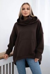 Bluza ocieplana oversize brązowa. Brązowe bluzy damskie KESI, l, bez wzorów, z bawełny, bez ramiączek, bez kaptura. Za 270.16 zł.