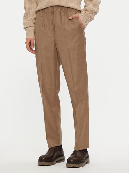 Weekend Max Mara Spodnie materiałowe Hateley 2425136052 Beżowy Regular Fit. Brązowe spodnie materiałowe damskie Weekend Max Mara, bez wzorów, z materiału. Za 559.99 zł.