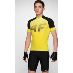 Koszulka rowerowa męska RKM151 - żółty. Żółte t-shirty męskie 4F, m, bez wzorów, bez kołnierzyka, bez ramiączek. W wyprzedaży za 69.99 zł.