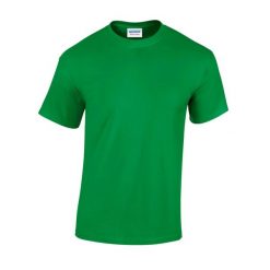 Ciężka Bawełniana Koszulka Unisex Dla Dorosłych. Zielone bluzki damskie GILDAN, xl, bez wzorów, z bawełny, sportowe, bez kołnierzyka, bez ramiączek. Za 30.99 zł.