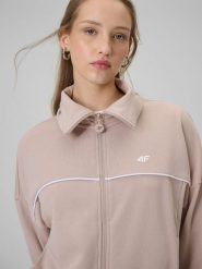 4F Bluza dresowa regular bez kaptura damska - beżowa XL. Brązowe bluzy damskie 4F, xl, bez wzorów, z bawełny, klasyczne, bez ramiączek, bez kaptura. Za 179.99 zł.