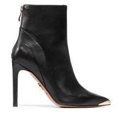 Botki Baldowski. Czarne botki damskie Baldowski, bez wzorów, bez obcasa, na szpilce, bez zapięcia. Za 579.99 zł.